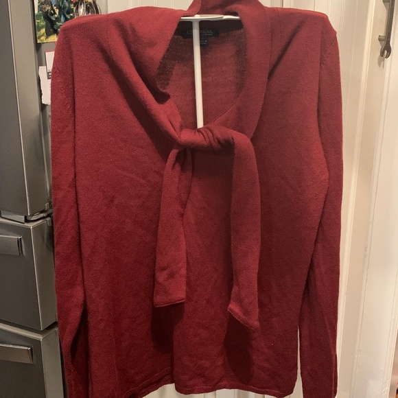 Chadwick’s of Boston maroon front‎ tie sweater. Worn 2-3x - Picture 1 of 5